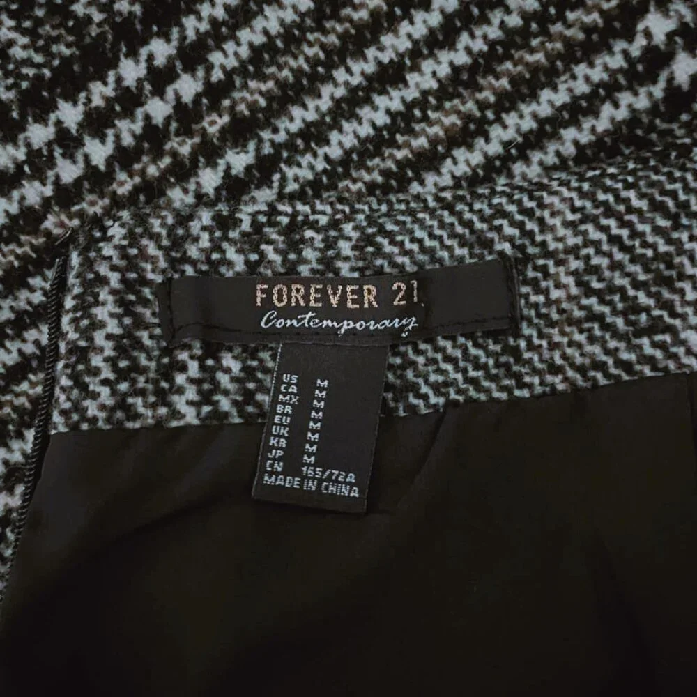 2/$20 SALE Forever 21 Plaid Checkered Wool Blend Lined Preppy Mini Skirt